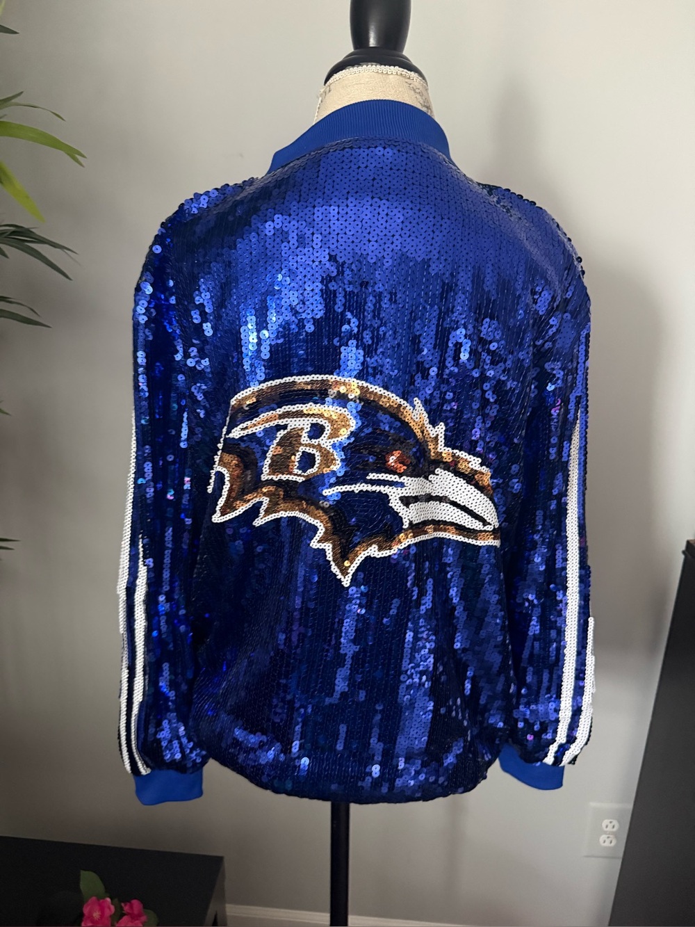 Baltimore Ravens Jacket Women Sequence Glitter New